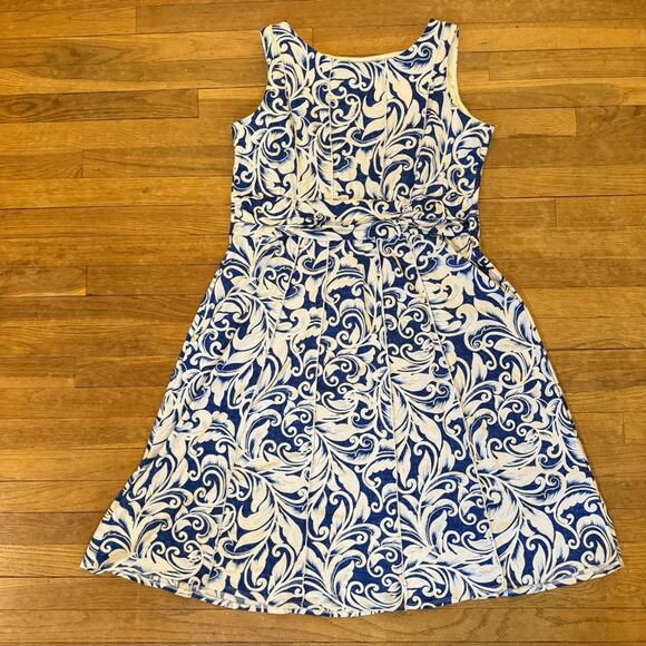 Perceptions Woman blue white midi sleeveless a-line dress size 1X
 b20 - Picture 1 of 4